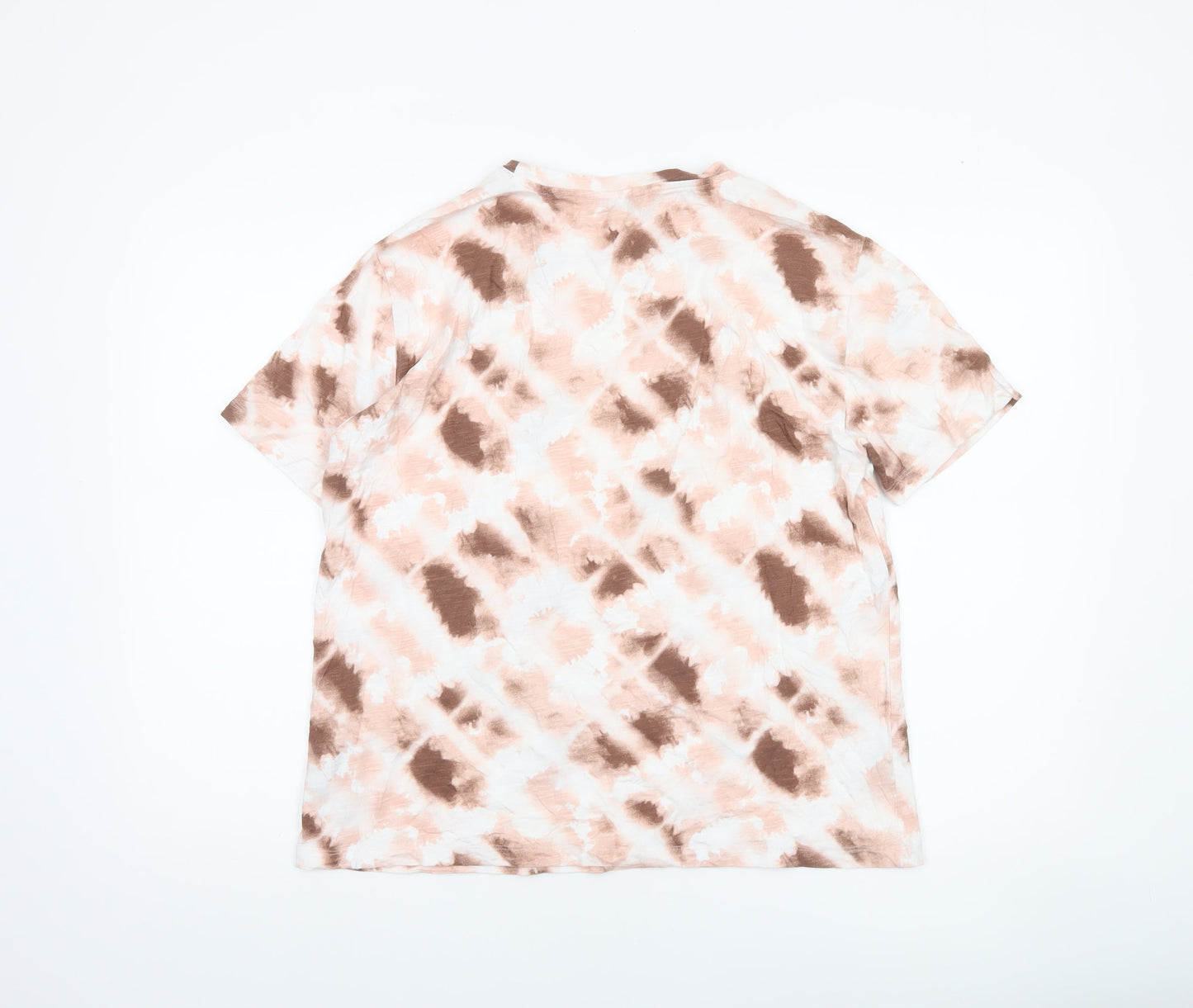 Marks and Spencer Womens Pink Brown Tie Dye Cotton T-Shirt Size 14