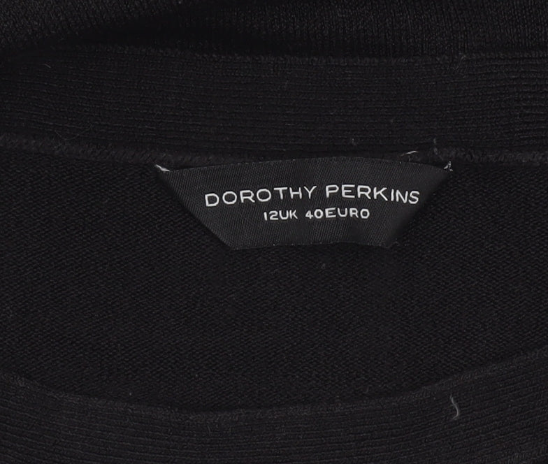 Dorothy Perkins Womens Black Acrylic Knit Long Sleeve Jumper Size 12