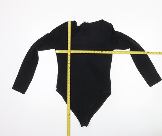Miss Selfridge Women's Black Long Sleeve Bodysuit UK 14