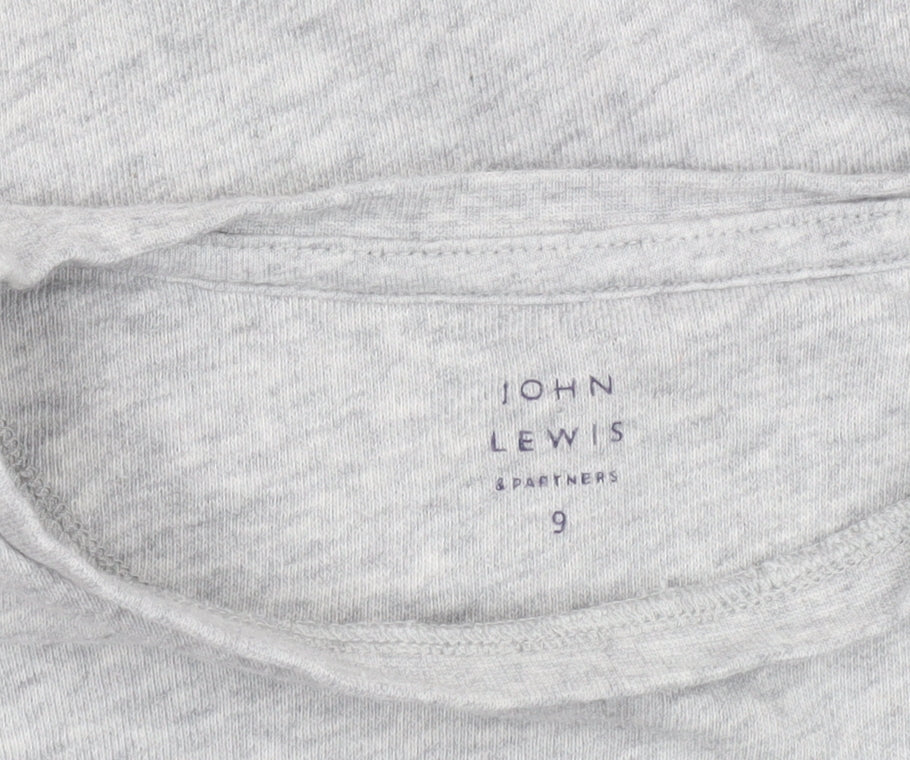 John Lewis Girls Grey Long Sleeve Zebra Print Lightning Pullover Top 9 Years