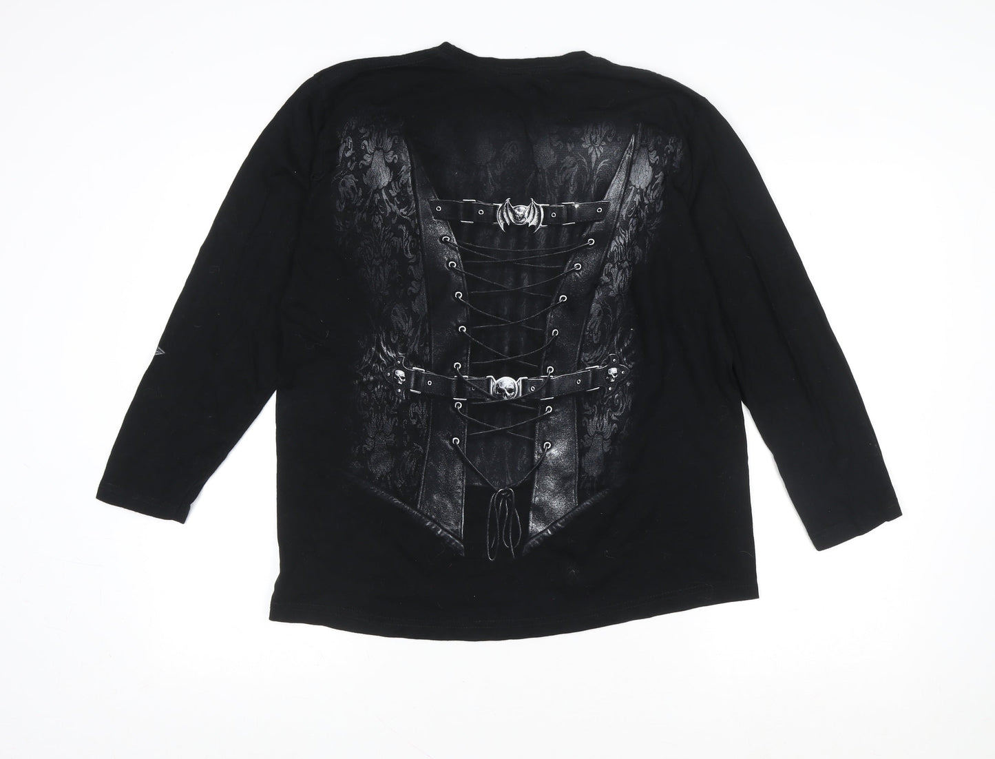 Spiral Direct Men's Black Gothic Long Sleeve Graphic Shirt M