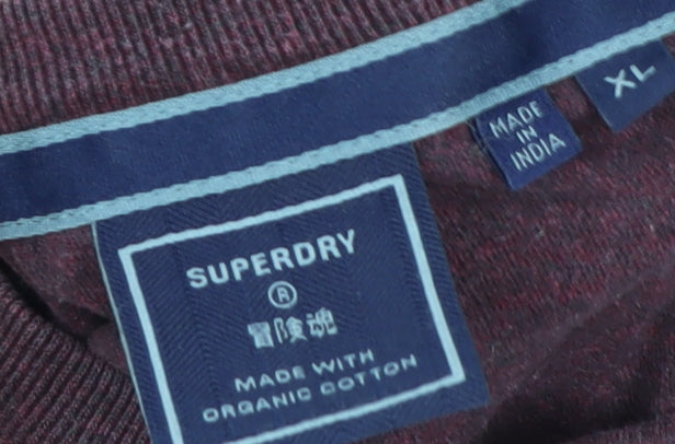 Superdry Men's XL Red Organic Cotton Crew Neck T-Shirt