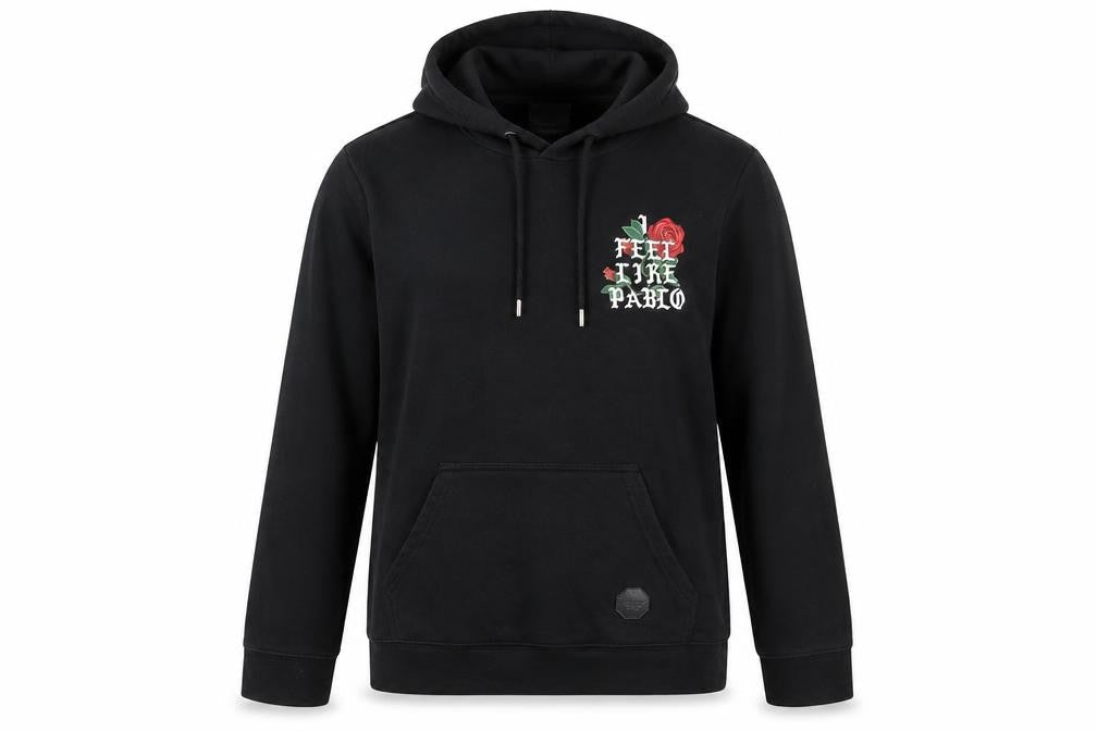 Project X Paris Women's Black Pullover Hoodie Medium Cotton Graphic Rose Design