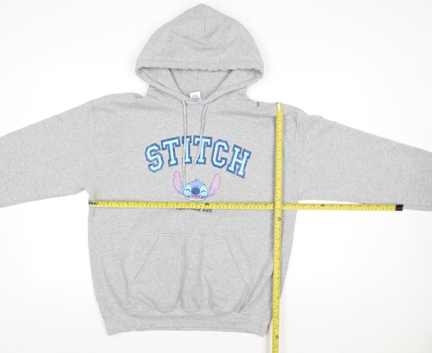 Disney Women Grey Stitch Hoodie Medium Cotton Blend Pullover