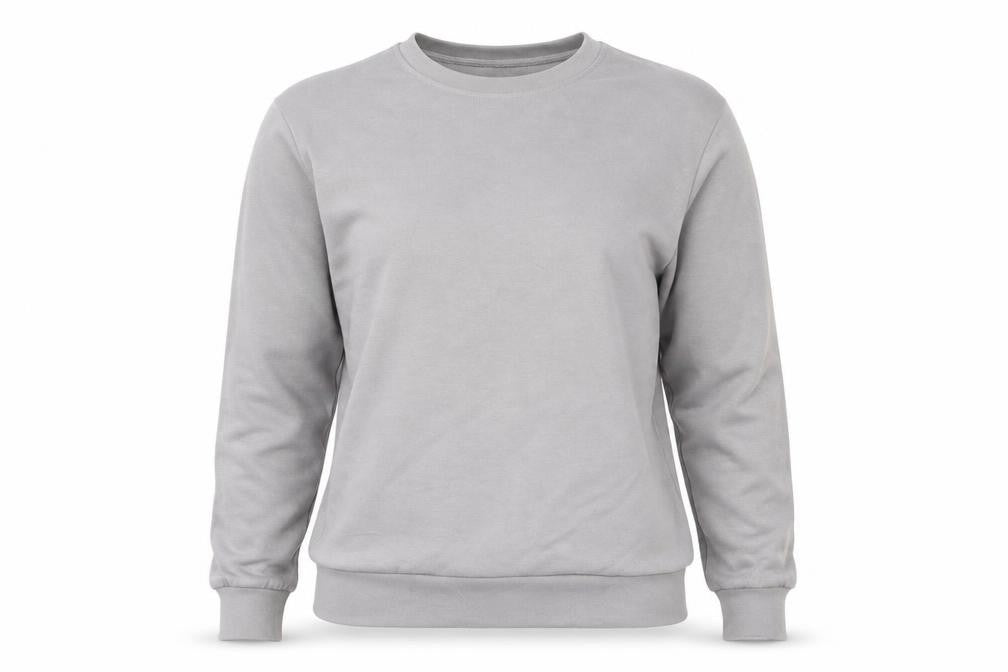 MNQ Women Grey Long Sleeve Basic Crew Neck Cotton T-Shirt Size S