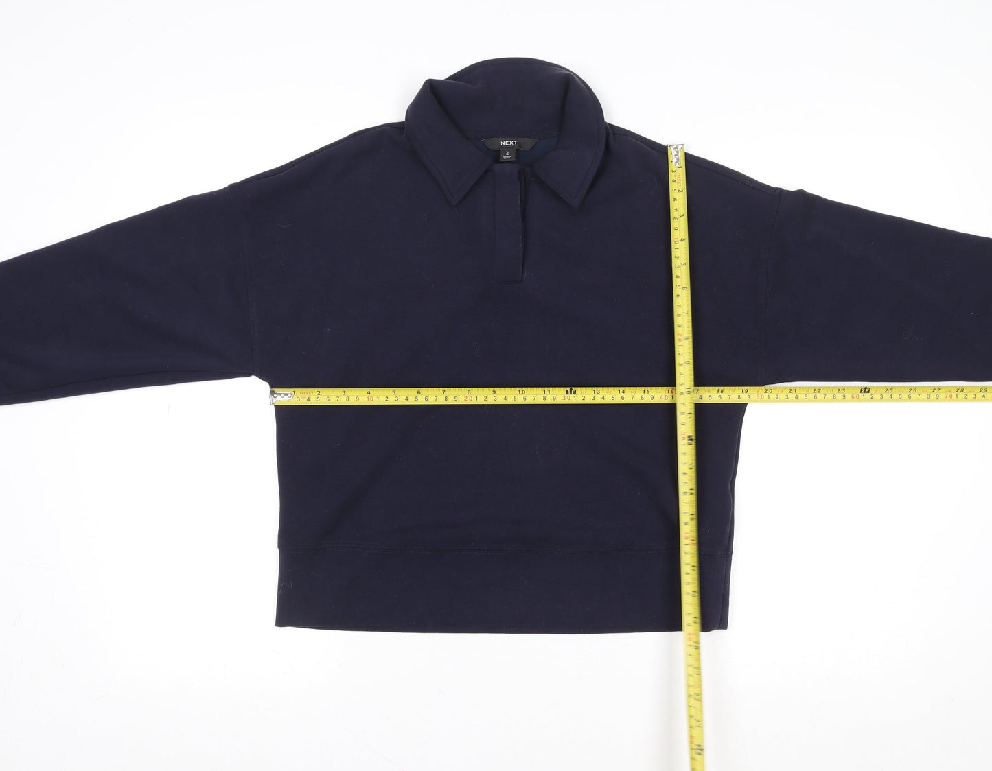 Next Women Navy Blue Collared Pullover Sweatshirt Size S