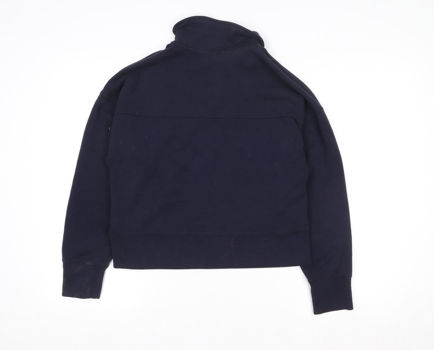 Next Women Navy Blue Collared Pullover Sweatshirt Size S