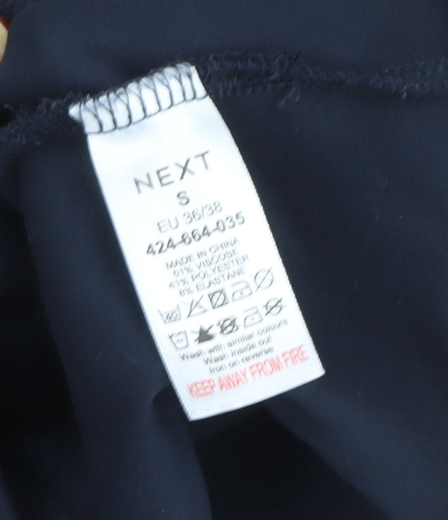 Next Women Navy Blue Collared Pullover Sweatshirt Size S