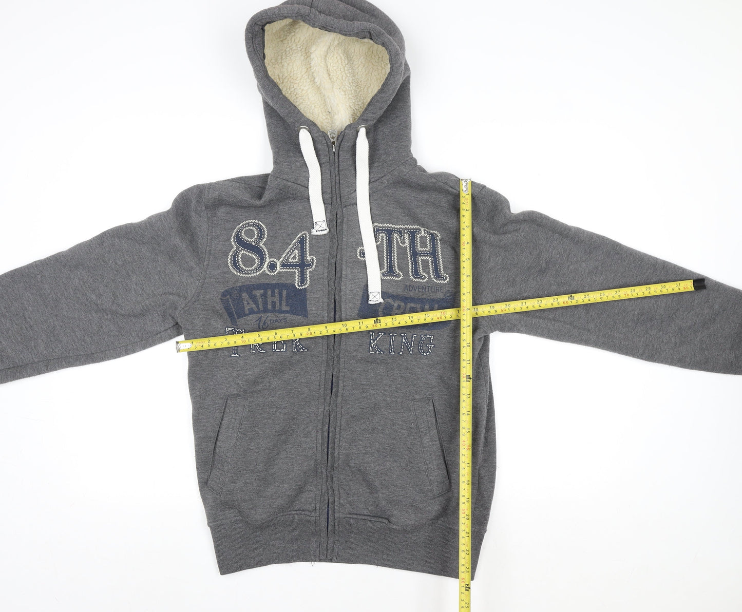 Cazador Men's Grey Hooded Full Zip Winter Jacket L