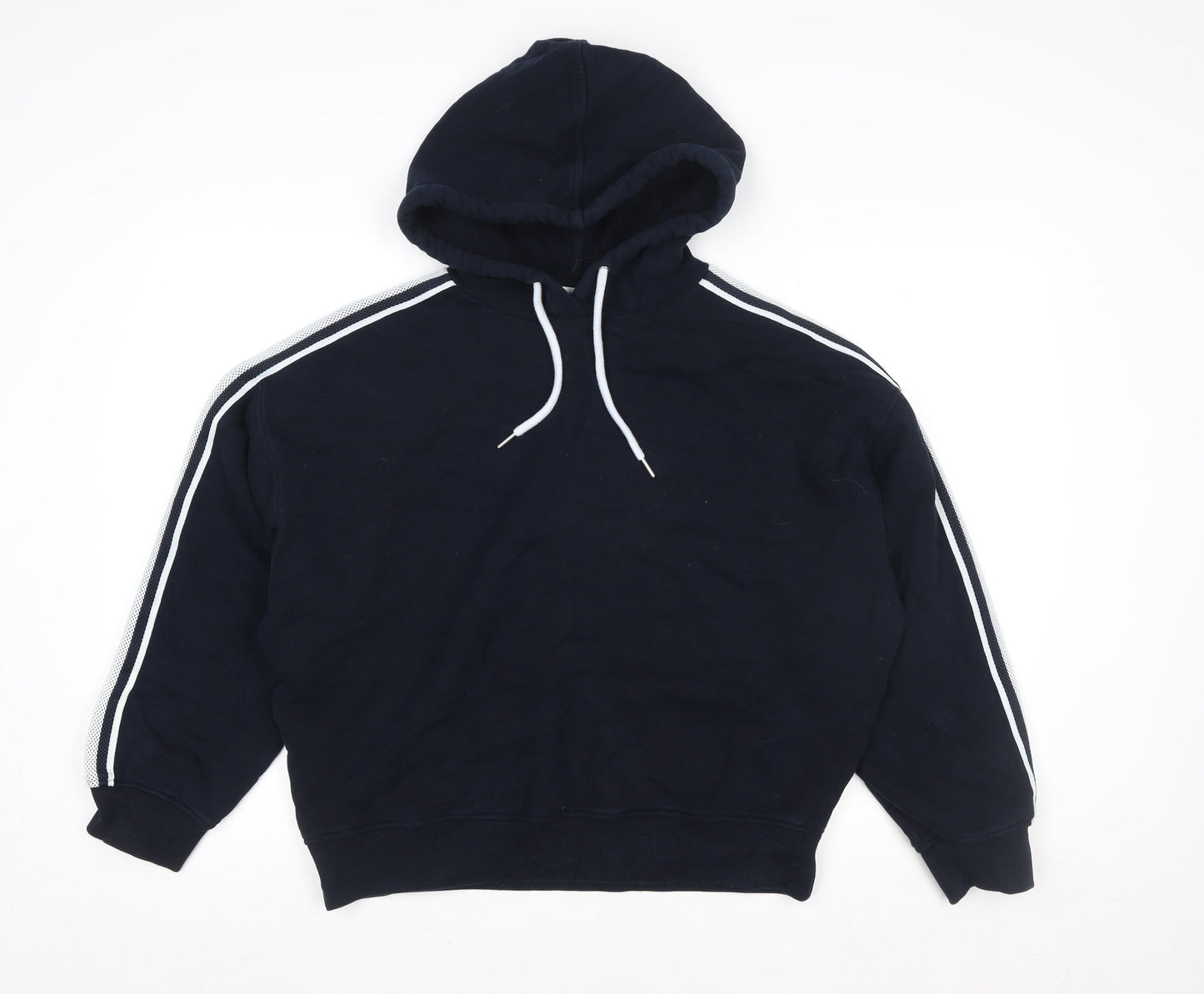 Marks and Spencer Women Navy Blue Pullover Hoodie Medium Cotton Blend