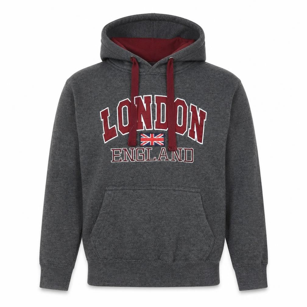 Zone One Men's Grey London England Pullover Hoodie XS