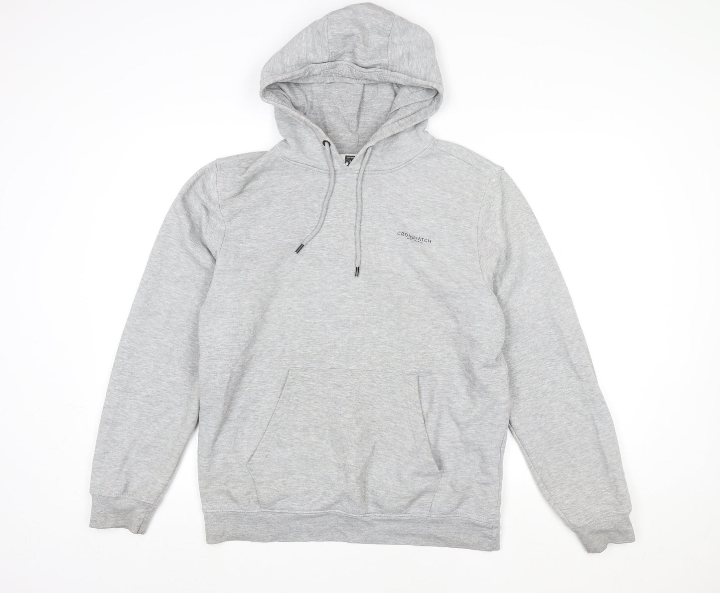 Crosshatch Men's Grey Pullover Hoodie Size L Sustainable Cotton Blend