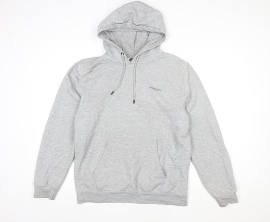 Crosshatch Men's Grey Pullover Hoodie Size L Sustainable Cotton Blend