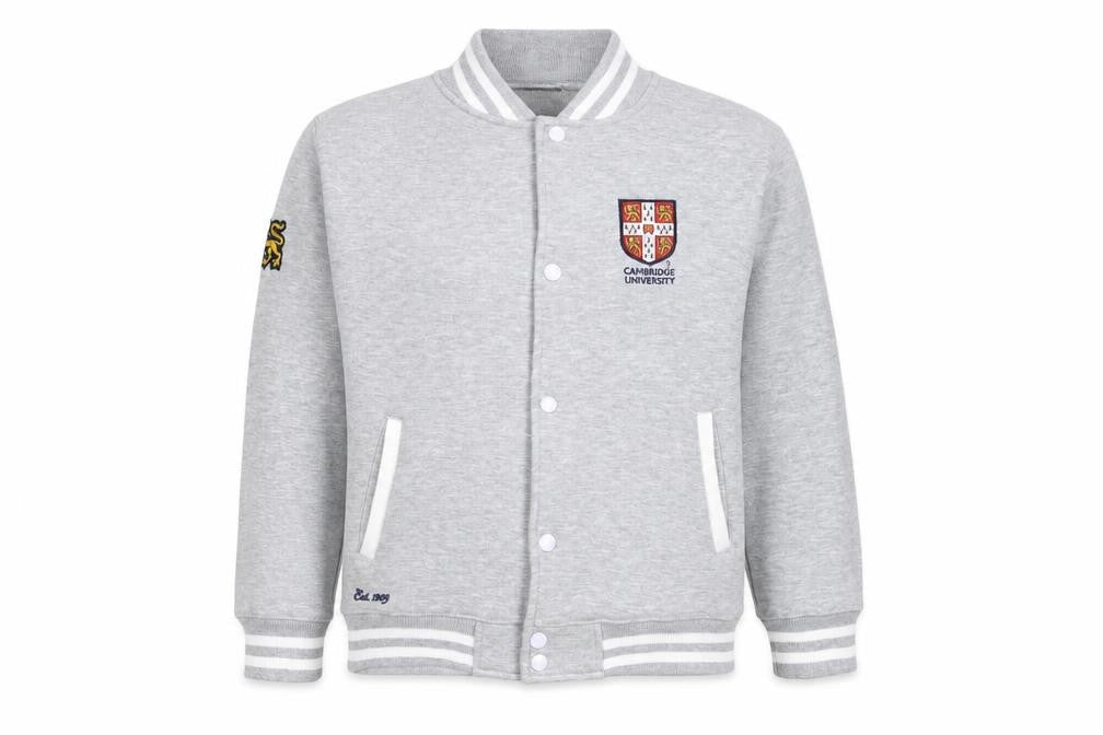 Front view of University of Cambridge Grey girls’ 9-10 years button cardigan sweatshirt
