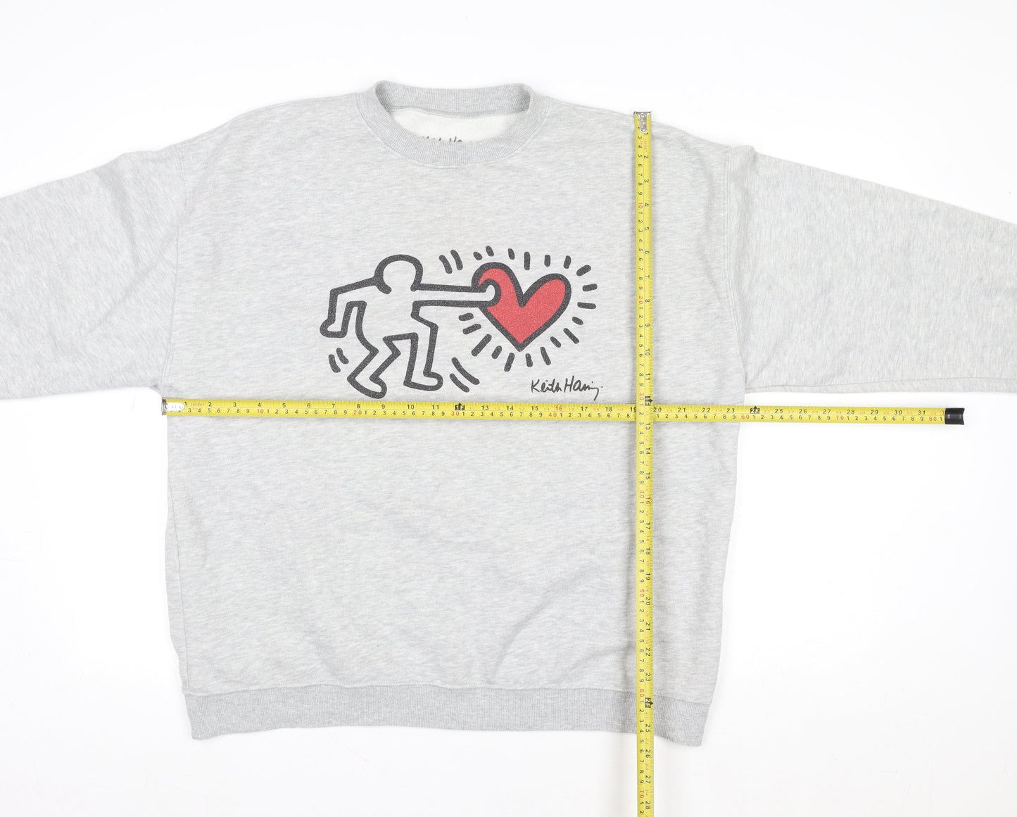 Keith Haring Grey Graphic Pullover Sweatshirt Womens Large