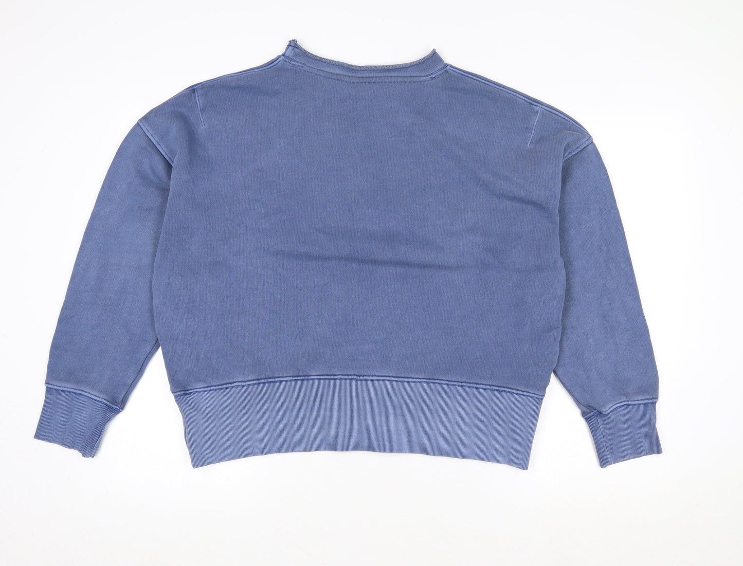 Next Womens Blue Cotton Crew Neck Pullover Sweatshirt Size S