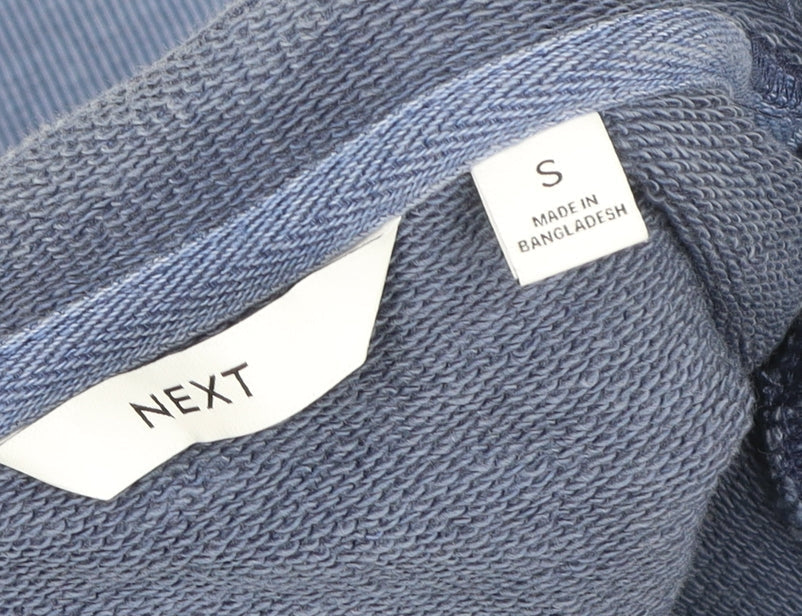 Next Womens Blue Cotton Crew Neck Pullover Sweatshirt Size S