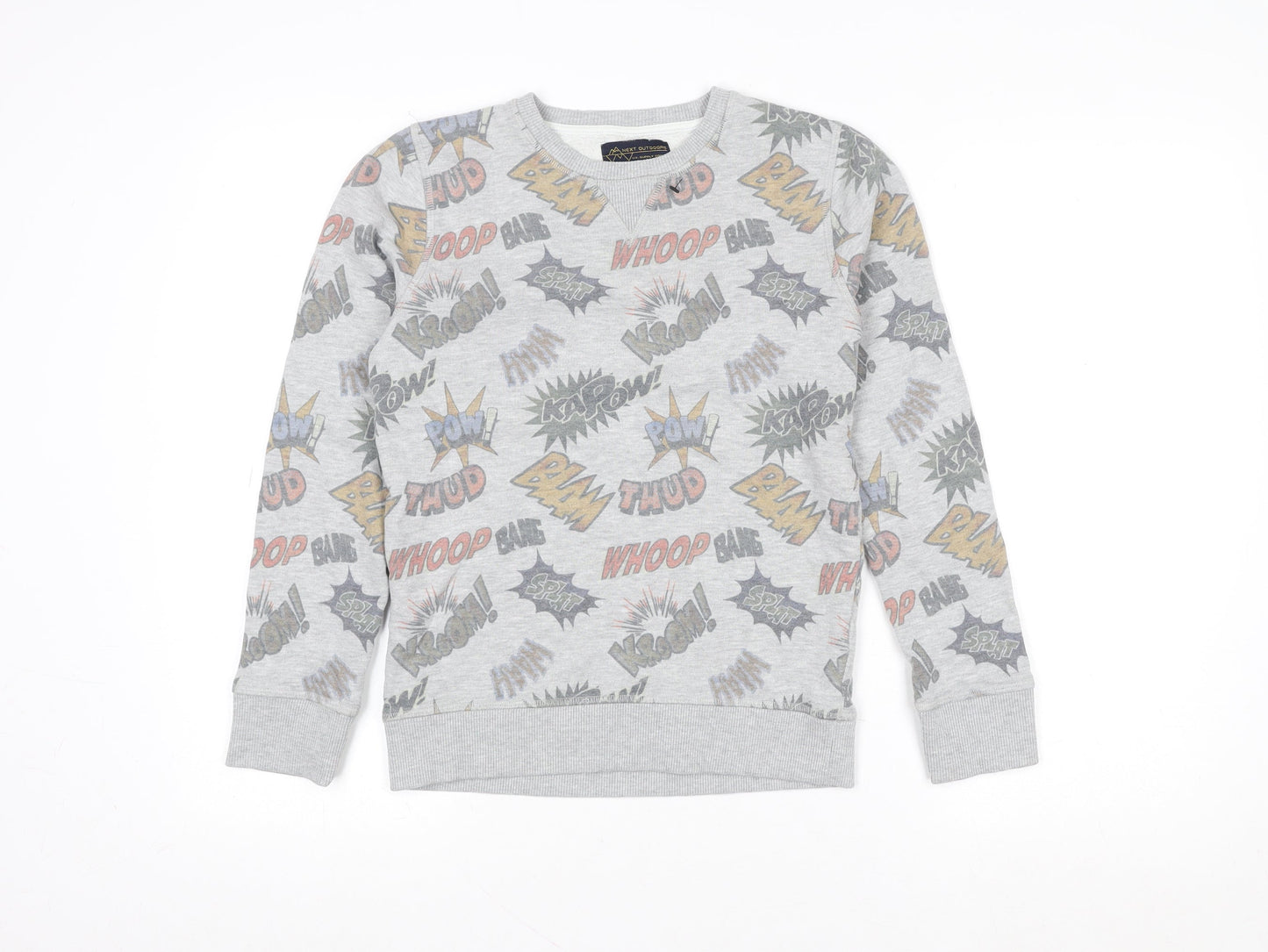 Next Boys Grey Comic Print Pullover Sweatshirt 11 Years Regular Fit
