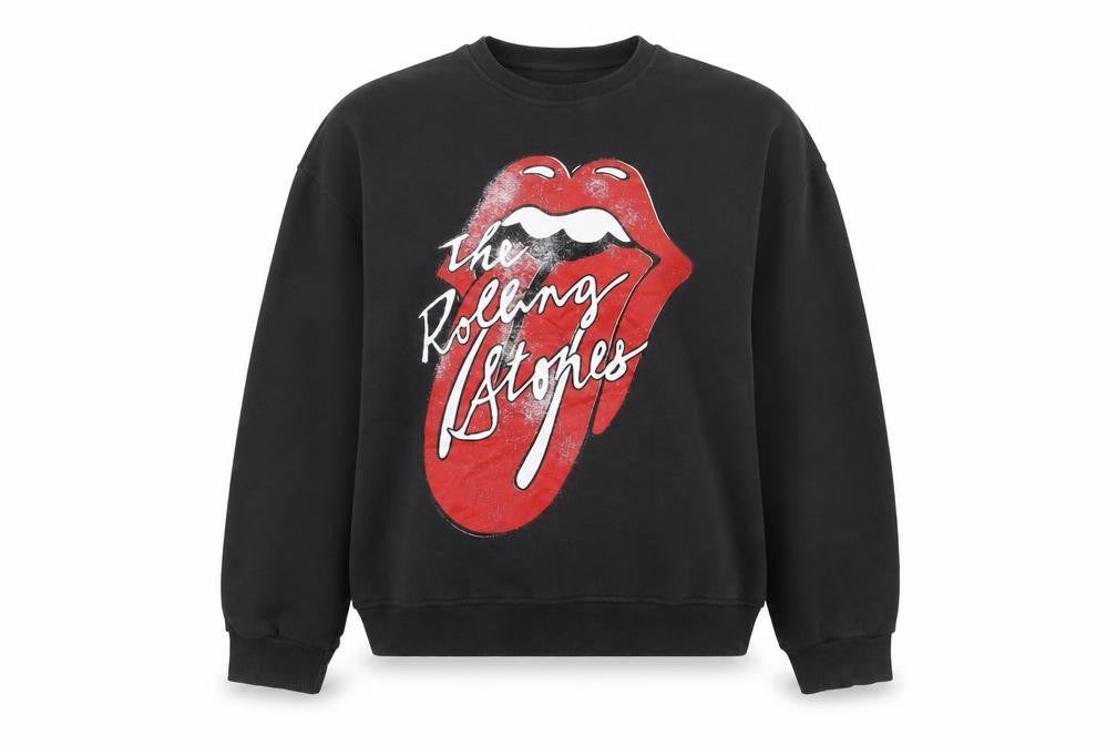Primark x The Rolling Stones Women's Black Graphic Sweatshirt Size S