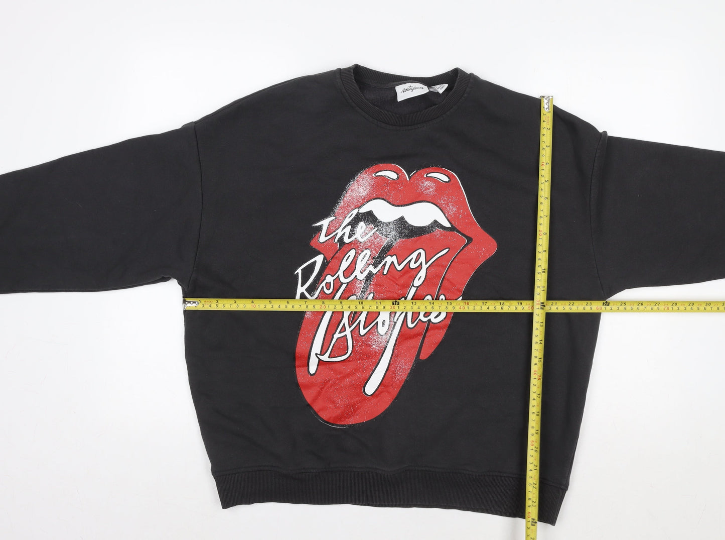Primark x The Rolling Stones Women's Black Graphic Sweatshirt Size S