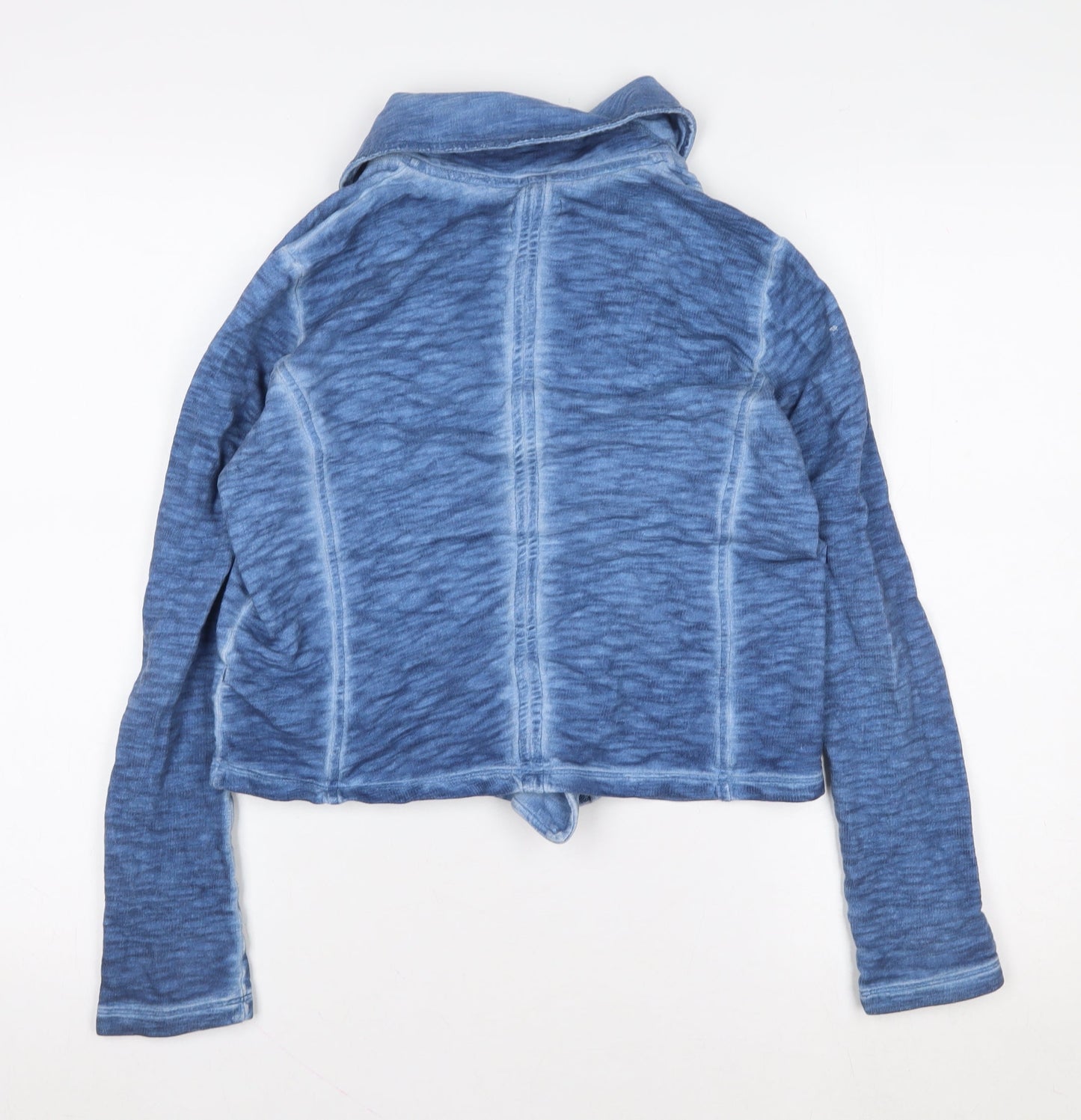 Next Girls Blue Cotton Biker Jacket 14 Years Zip Front Casual Outerwear