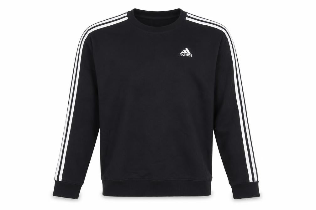 Adidas Men's Black Crew Neck Striped Sweatshirt Size S