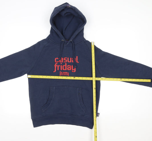 Plain Lazy Men's Blue Pullover Hoodie M Funny Logo Casual Sweatshirt