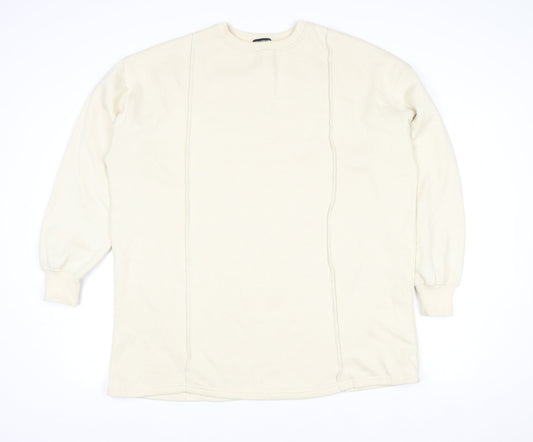 PrettyLittleThing Women's Beige Long Sleeve Pullover Sweatshirt UK 10