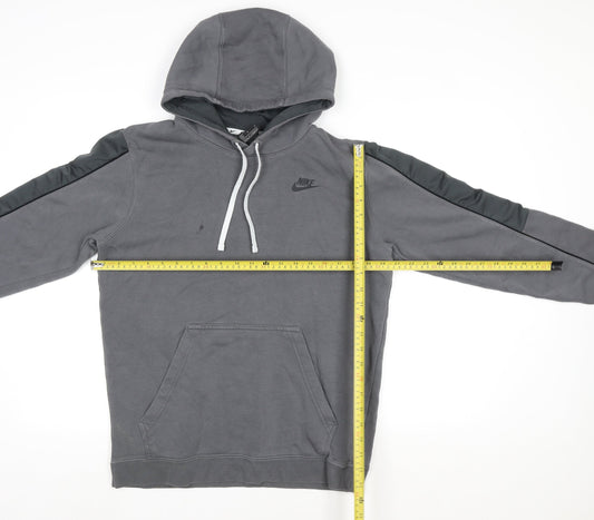 Nike Women's Grey Pullover Hoodie Medium Cotton Blend Logo Design