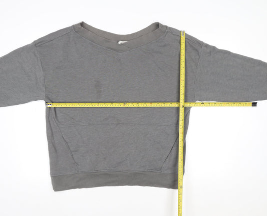 Fabletics Women Grey V-Neck Pullover Sweatshirt Size S