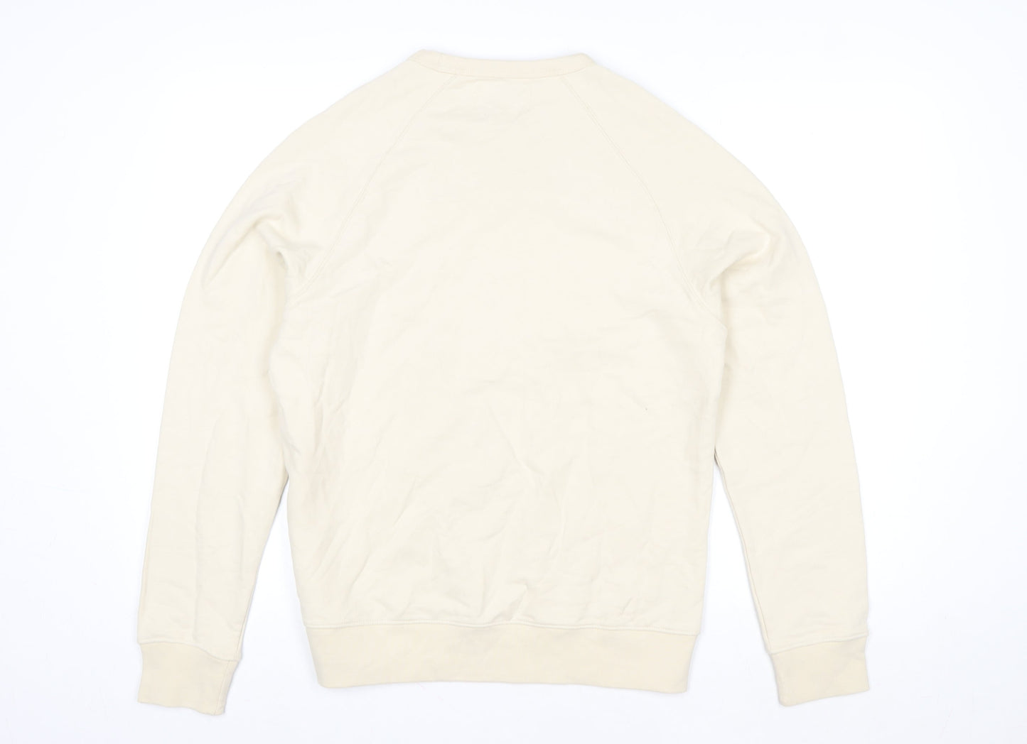 Marks and Spencer Women Beige Cotton Crew Neck Pullover Sweatshirt Size S