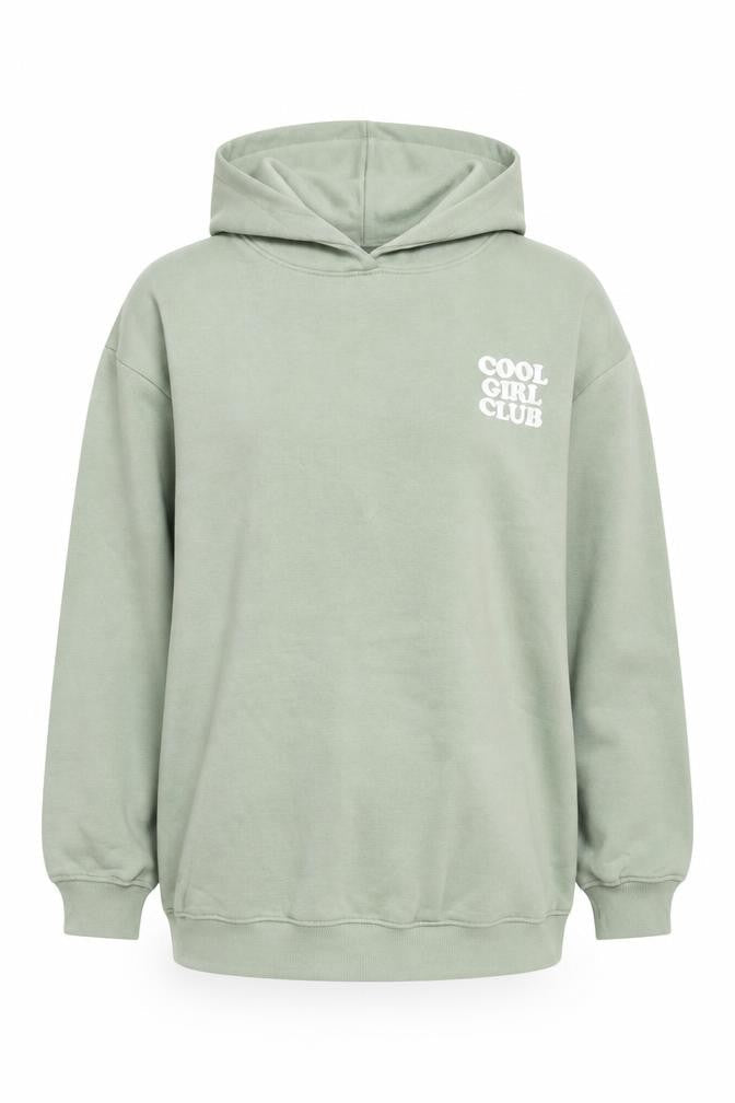 PrettyLittleThing Womens Green Size 12 Pullover Hoodie Cool Girl Club