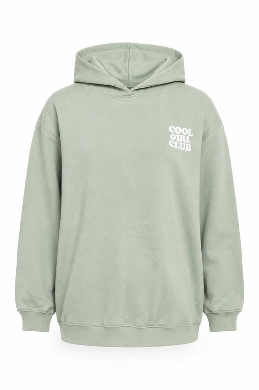PrettyLittleThing Womens Green Size 12 Pullover Hoodie Cool Girl Club