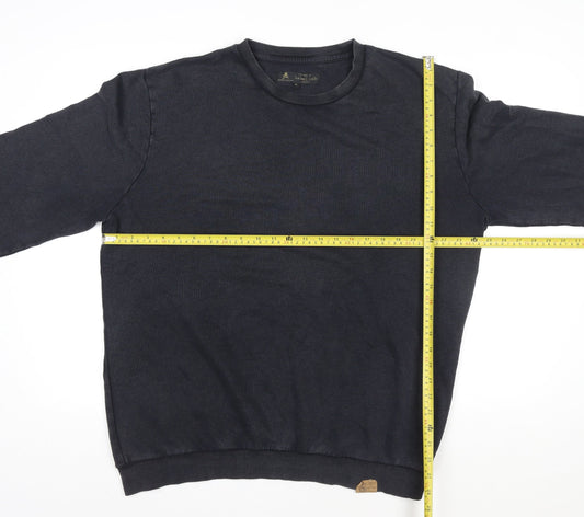 Label Lab Men's Black XL Crew Neck Cotton Pullover Sweatshirt