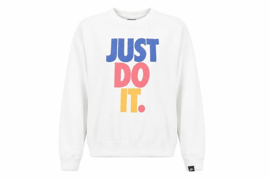 Nike Women's White Graphic Pullover Sweatshirt Medium 'Just Do It'