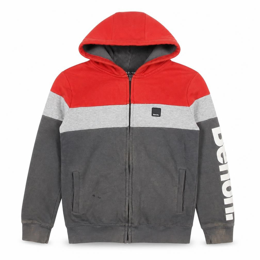 Front view of Bench boys’ multicoloured full zip hooded track jacket 11-12 years