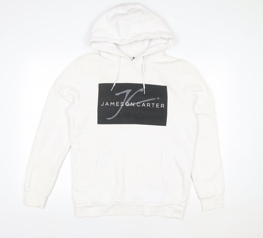 Jameson Carter Women's White Pullover Hoodie Size M Logo Print