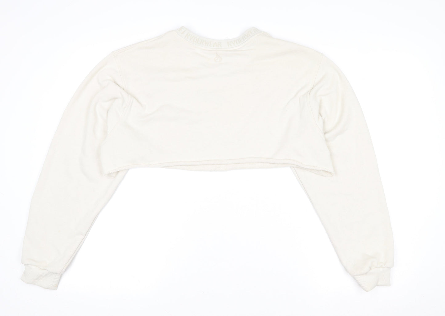Ryderwear Women's Beige Cropped Pullover Sweatshirt Size S