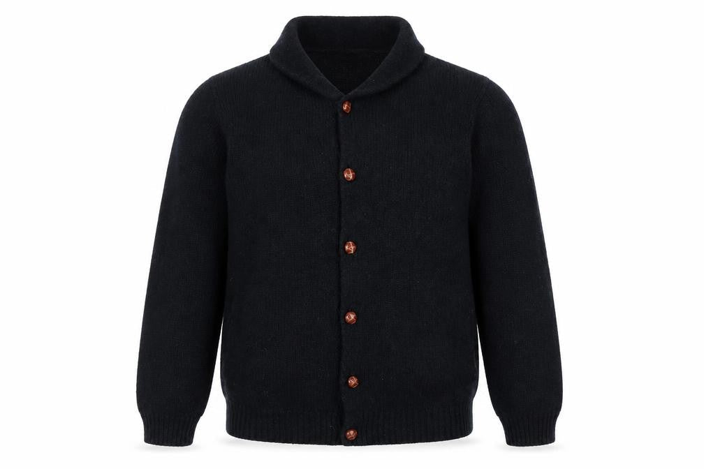 FCUK Women’s Black Wool Knit Button Jacket Size XL
