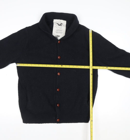 FCUK Women’s Black Wool Knit Button Jacket Size XL