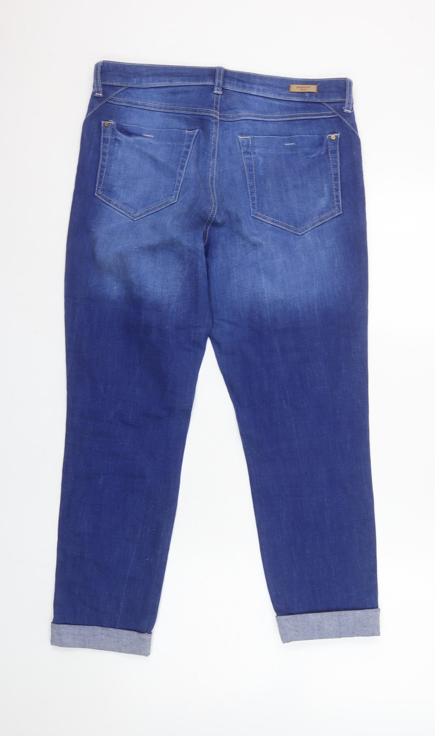 Promod Womens Blue Mid Rise Boyfriend Jeans Size 12