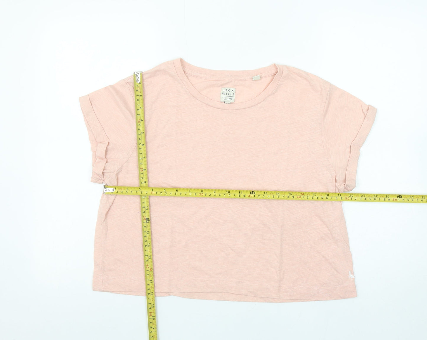 Jack Wills Womens Pink Basic Crew Neck Short Sleeve T-Shirt Size 12