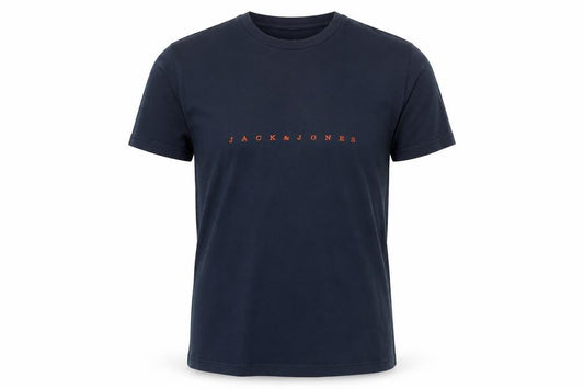 Jack & Jones Men's Blue Cotton Crew Neck Short Sleeve T-Shirt Size S