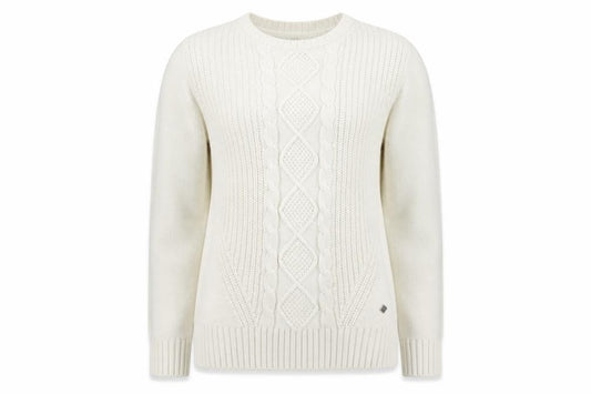 Diesel Womens Ivory Cable-Knit Crew Neck Jumper Size S