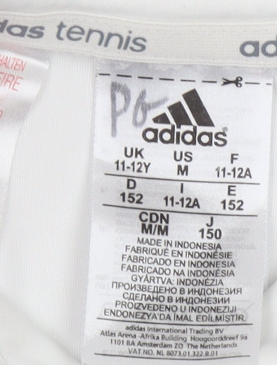 adidas Boys White Polo Tennis Top 11-12 Years Lightweight Sports Shirt