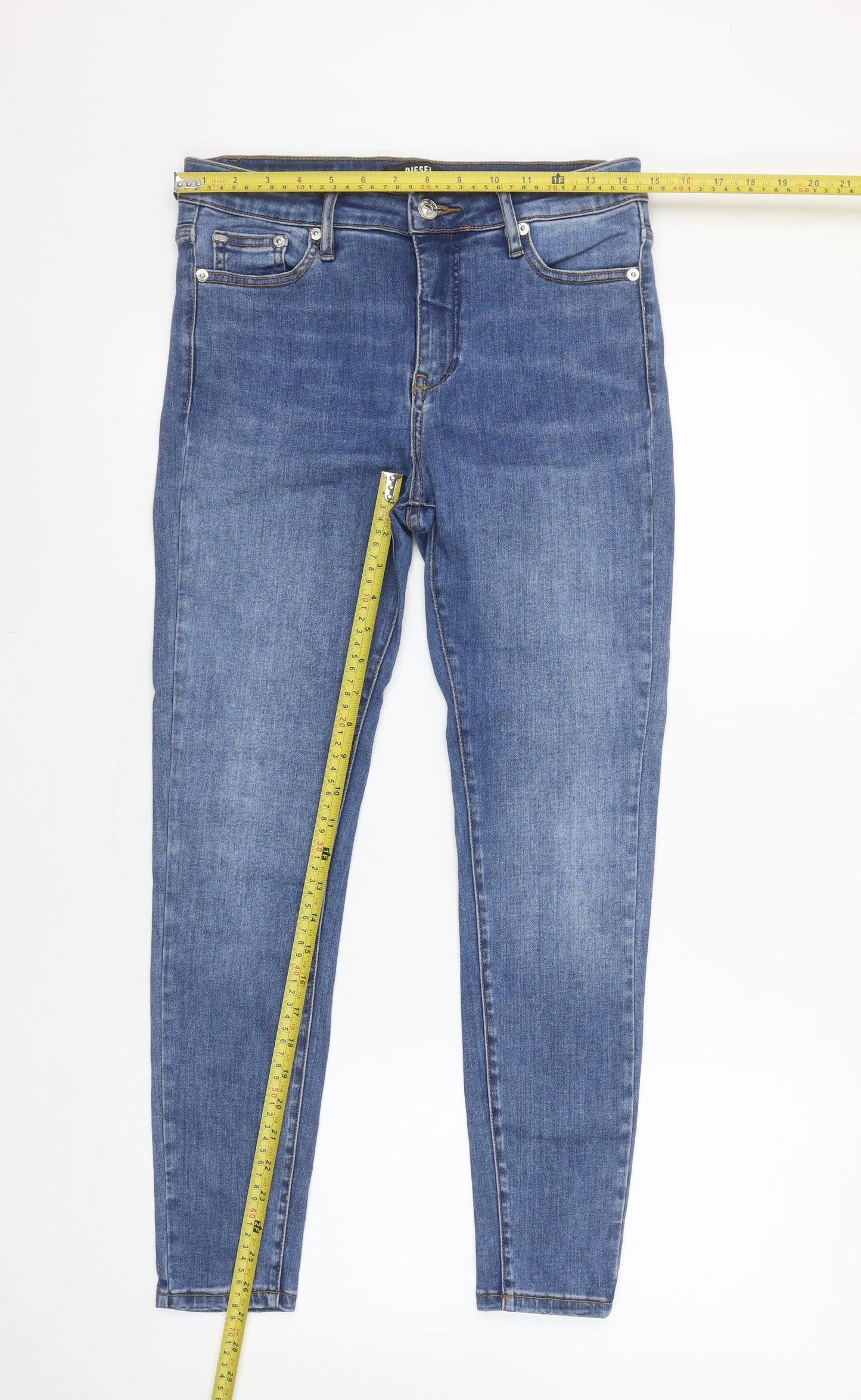 Diesel Women’s Blue Skinny Jeans Size 10 Short Stretch Denim