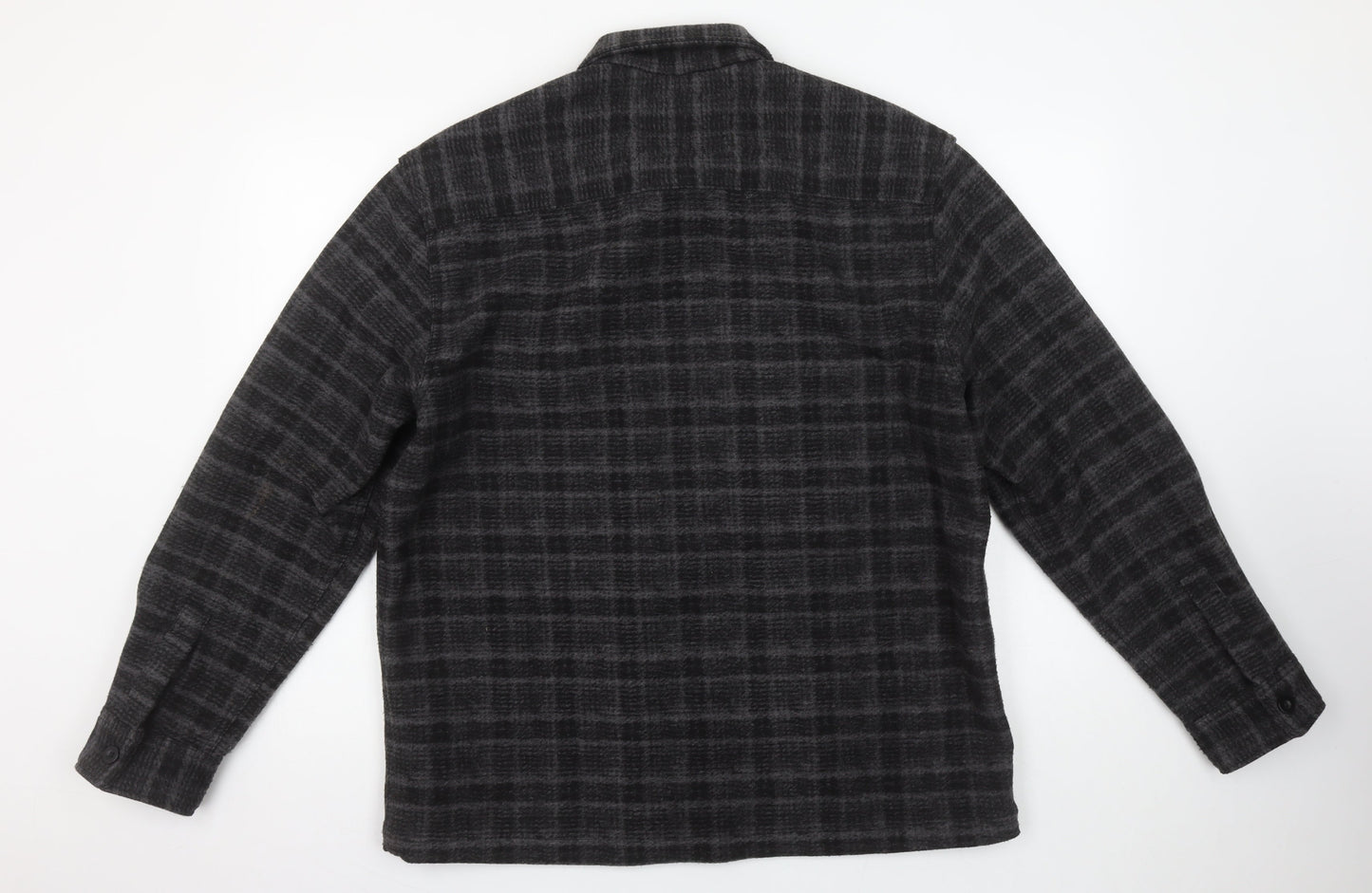 H&M Men Grey Check Relaxed Fit Full Zip Jacket Size M