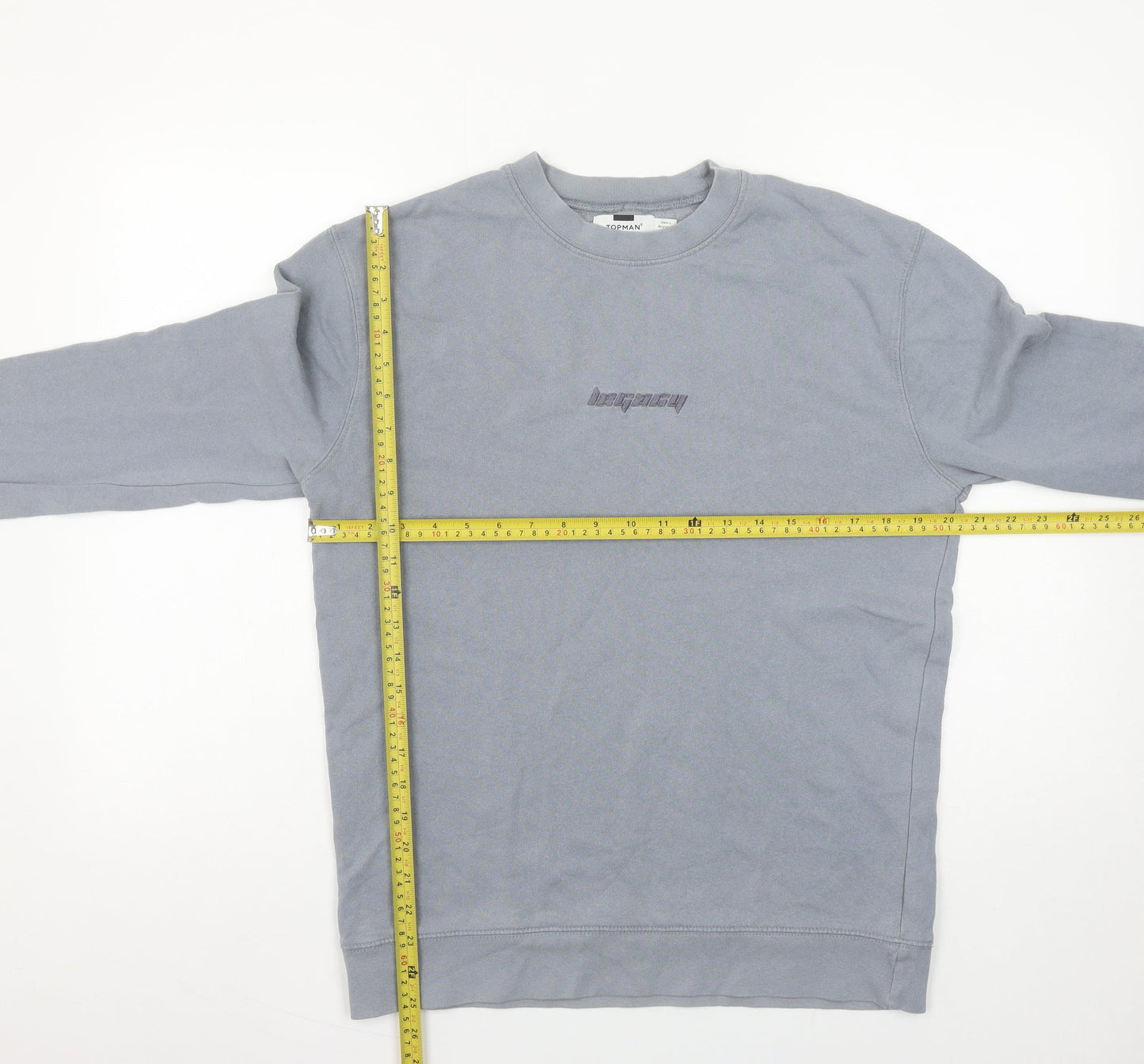 Topman Men's Grey XS Cotton Blend Pullover Sweatshirt