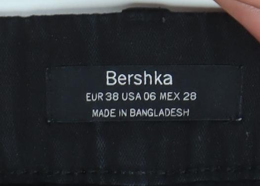 Bershka Womens Black Cargo Trousers Size 10 Relaxed Fit Utility Style