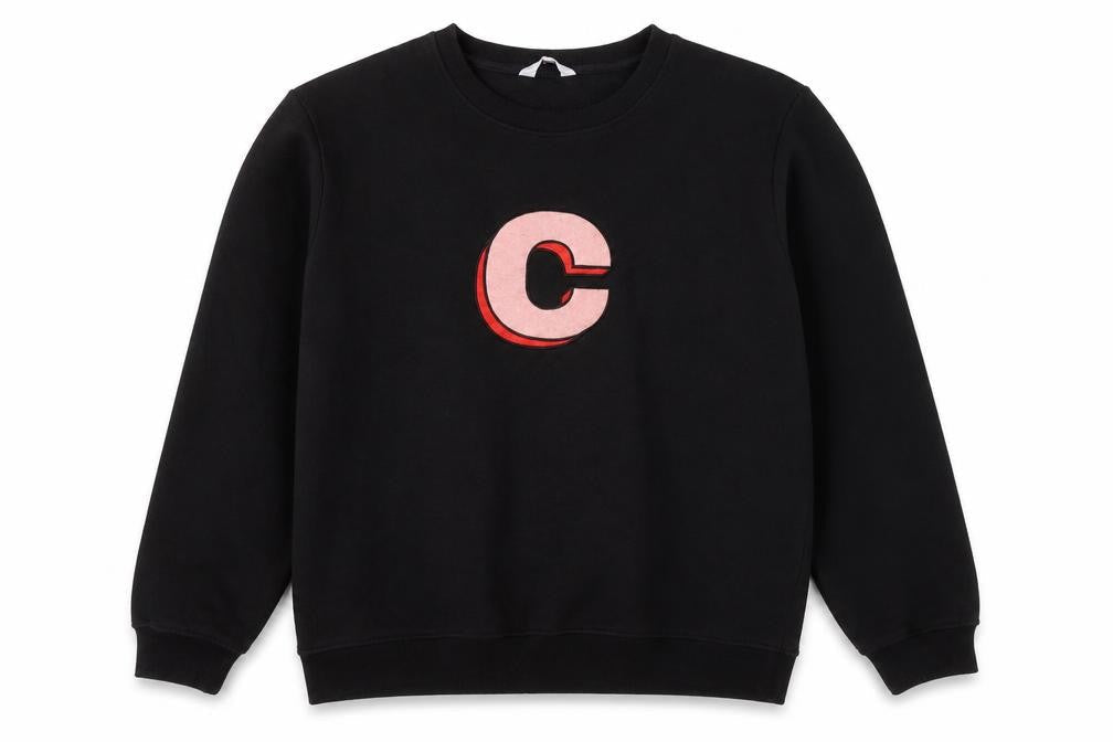 Neon Sheep Women’s Black Pullover Sweatshirt Size L with Pink C Logo